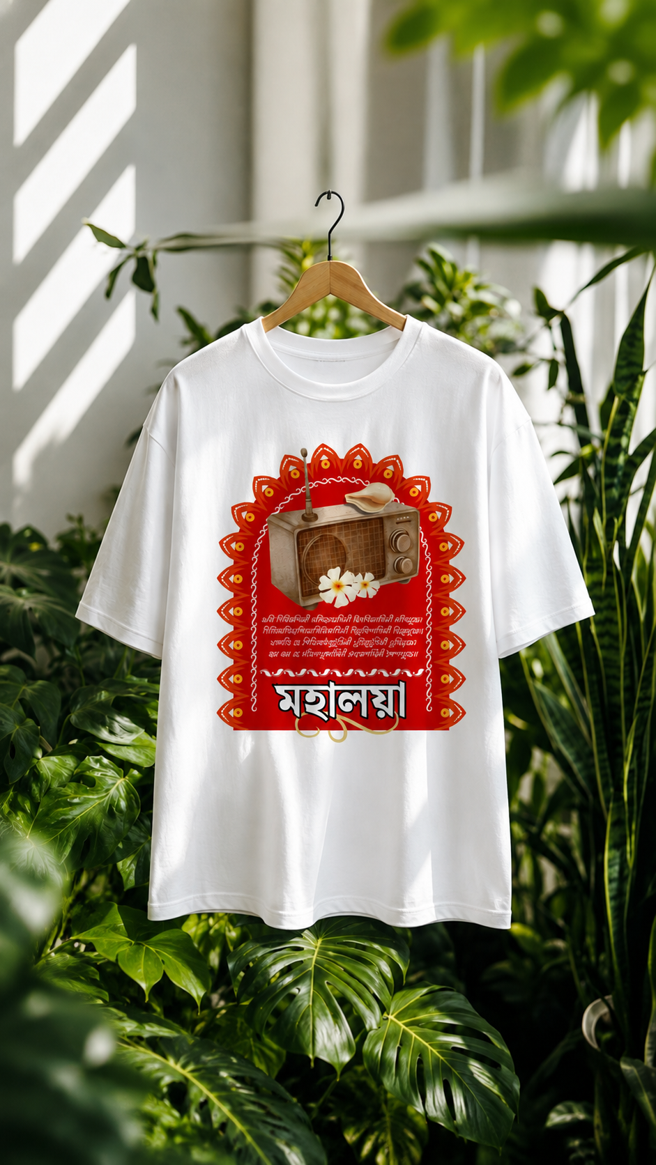 Mahalaya r Radio | Unisex Bengali Graphic Oversized T-Shirt